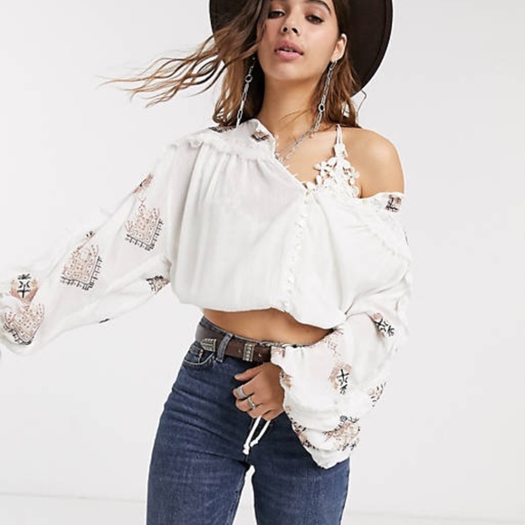 🆕Free People Embroidered Blouse - Picture 9 of 10